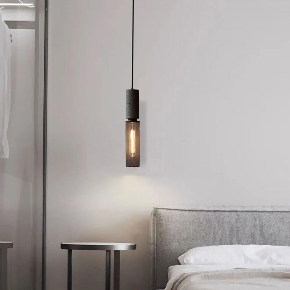 Vireth Pendant Light Industrial Cylindrical Cement/ - Sereilux