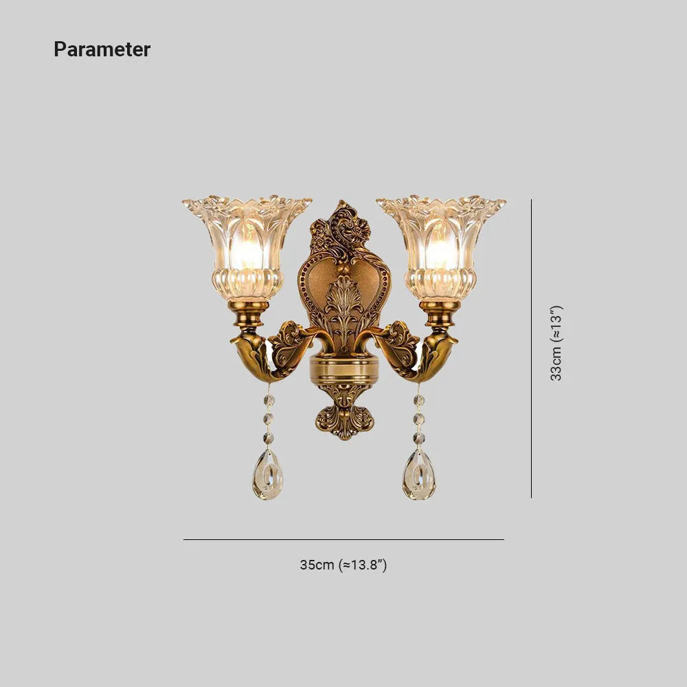 Calixo Wall Lamp Vintage Flor /Glass Gold - Sereilux