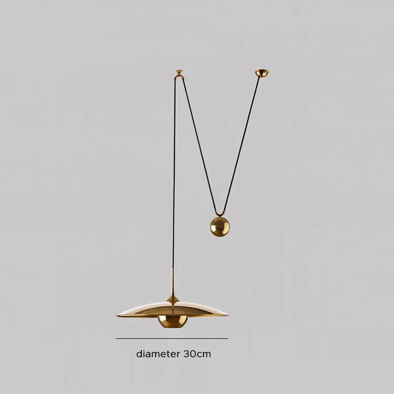 Lampada a sospensione minimalista Kiren, oro - Sereilux