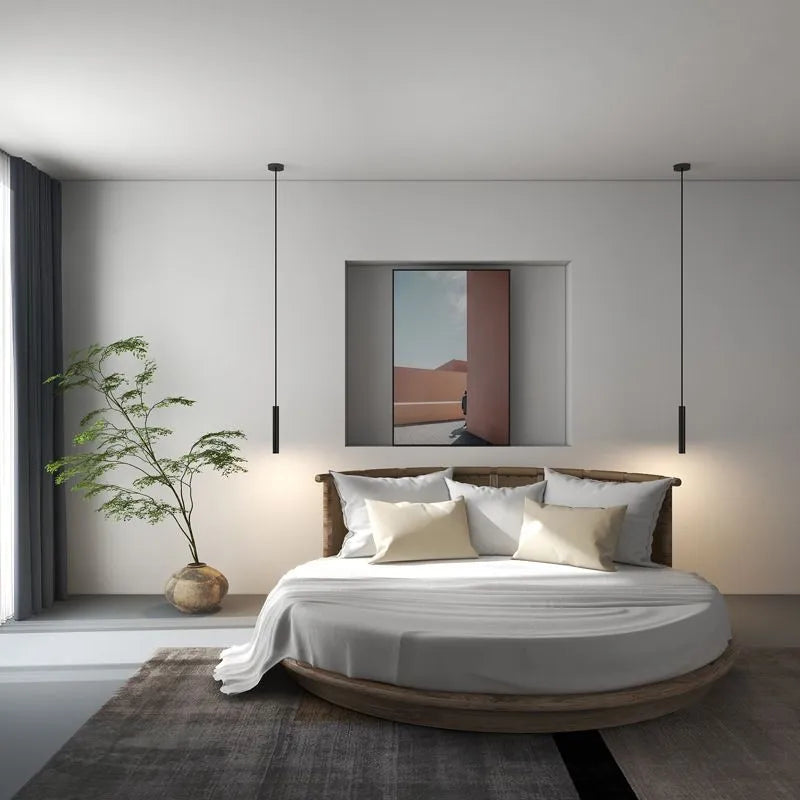 Lustră suspendată Selvor minimalistă liniară neagră - Sereilux