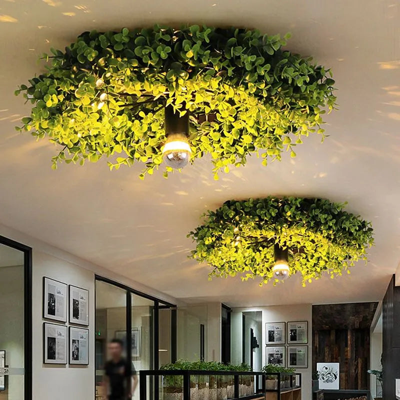Luz de techo Valtro con plantas verdes empotrada - Sereilux