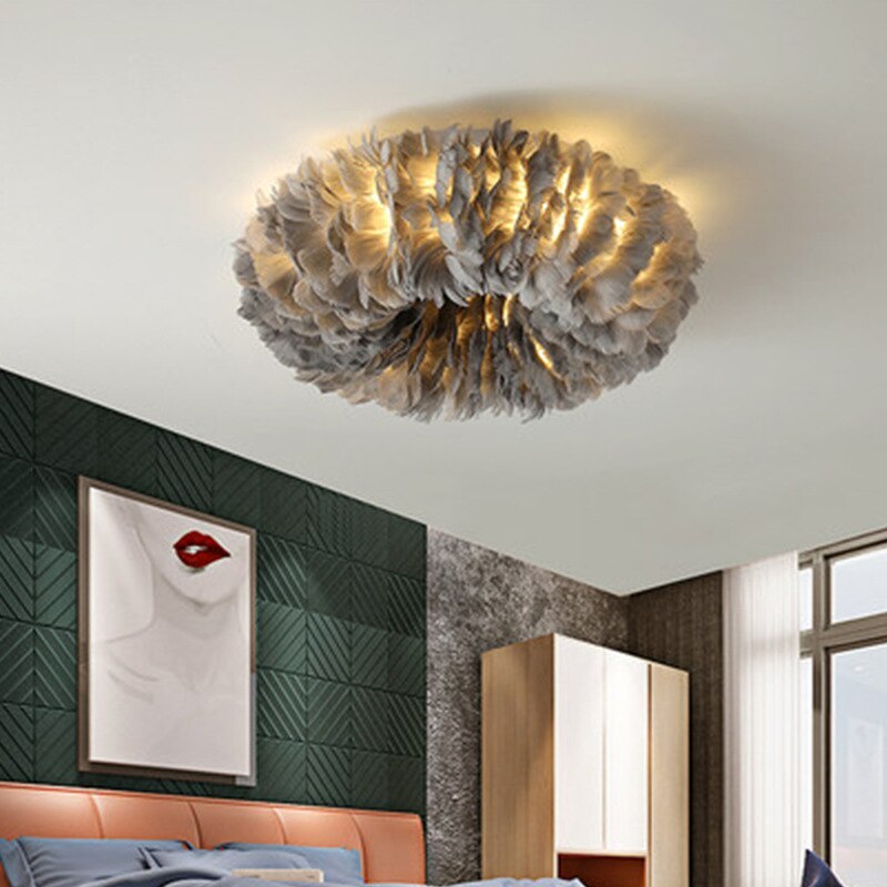 Velix Swan Feather Round Ceiling Light - Sereilux
