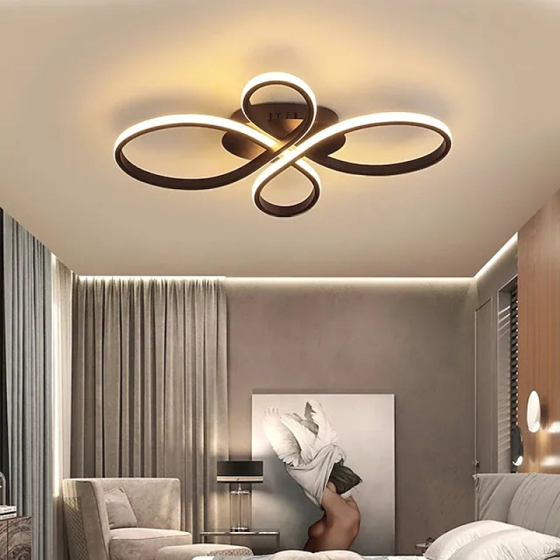 Luz de Teto Embutida com Múltiplos Anéis LED Modernos Rori, Castanho/Branco - Sereilux