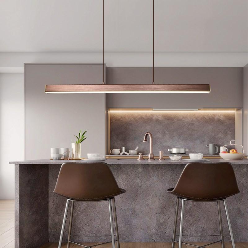 Lerin Modern Linear LED Pendant Light Black/Brown - Sereilux