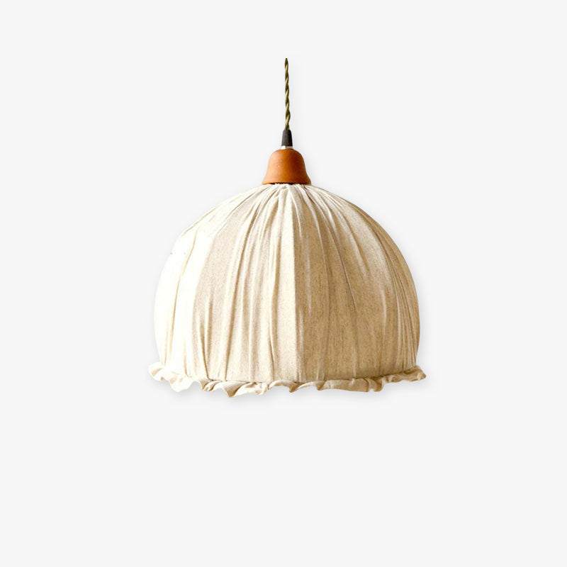Teo Vintage Pendant Light Beige, Fabric - Sereilux