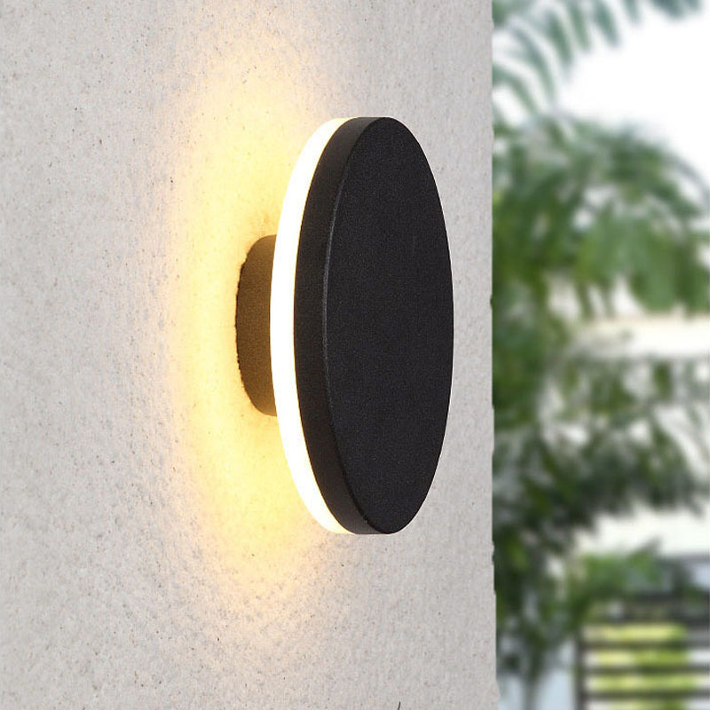 Dori Minimalistische runde/quadratische Außenwandleuchte LED, Schwarz/Weiß - Sereilux