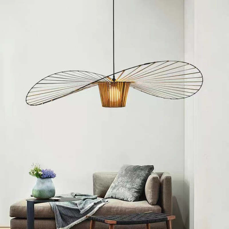 Xelion Pendant Light Modern Flower Fabric Black/White/Gold/Brown - Sereilux