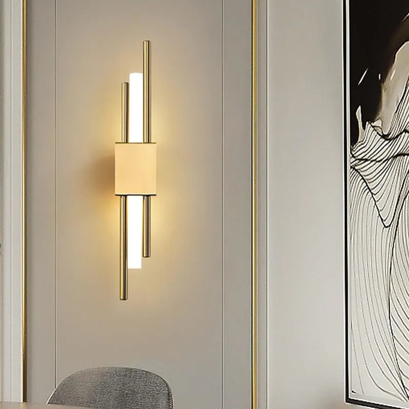 Nariq Moderne Bar LED-Wandlampe, Schwarz/Gold - Sereilux