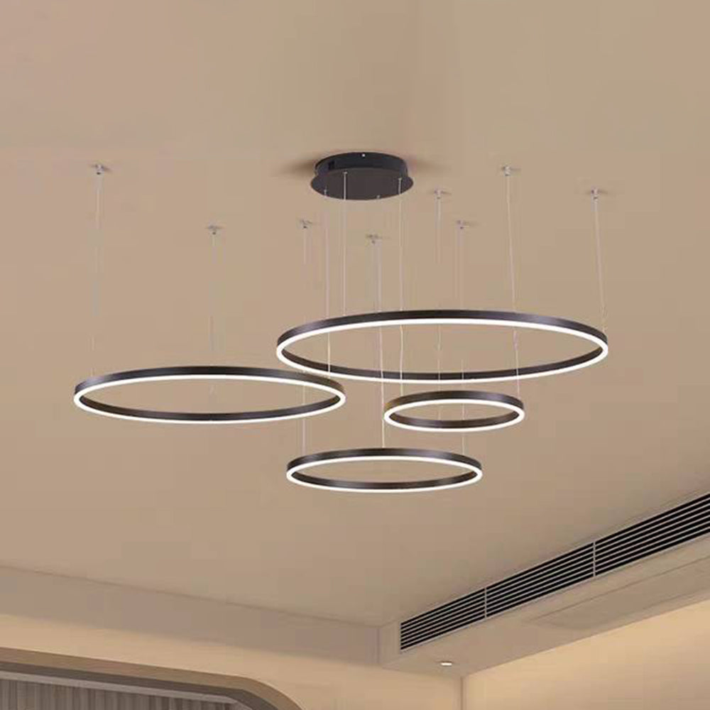 Zorin Suspension Anneau Moderne Métal Noir/Doré/Café Salon-Luire