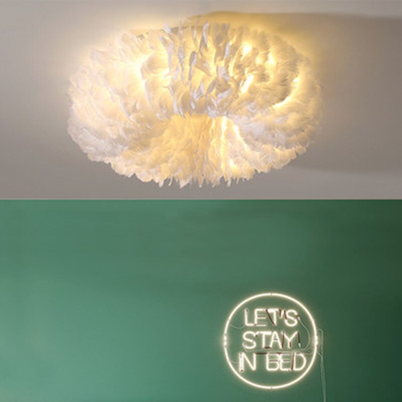 Velix Swan Feather Round Ceiling Light - Sereilux