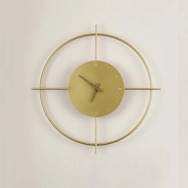 Lámpara de pared redonda reloj moderno Norva, dorado/negro - Sereilux