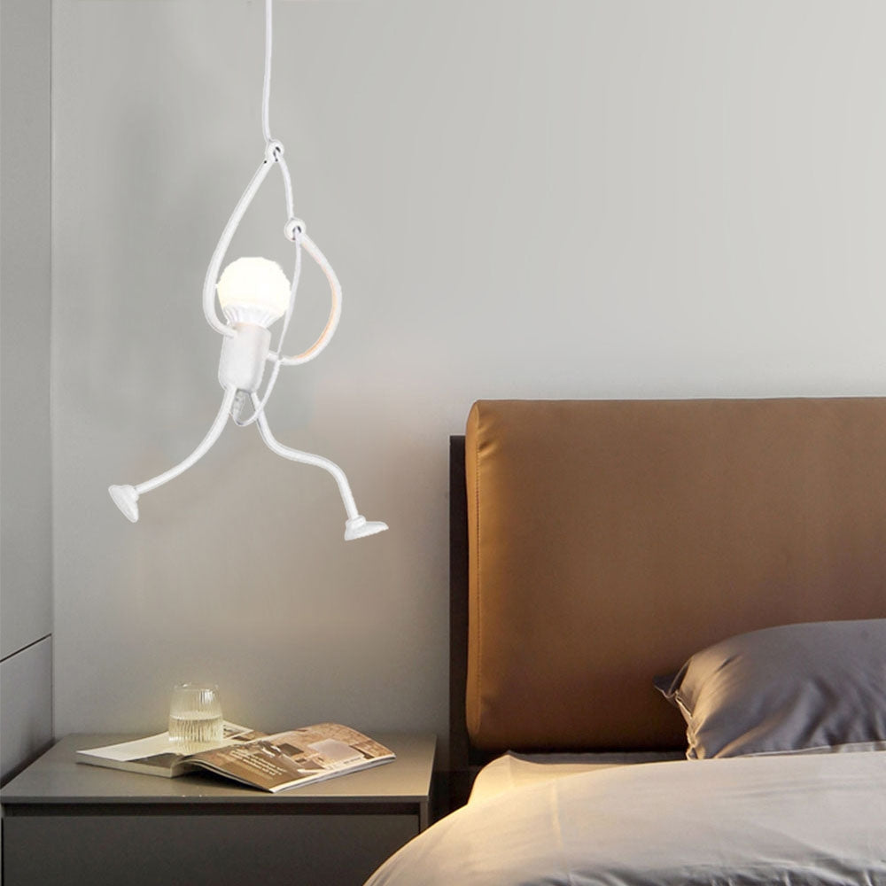 Esi Retro Modern Iron Man Pendelleuchte, Schwarz - Sereilux