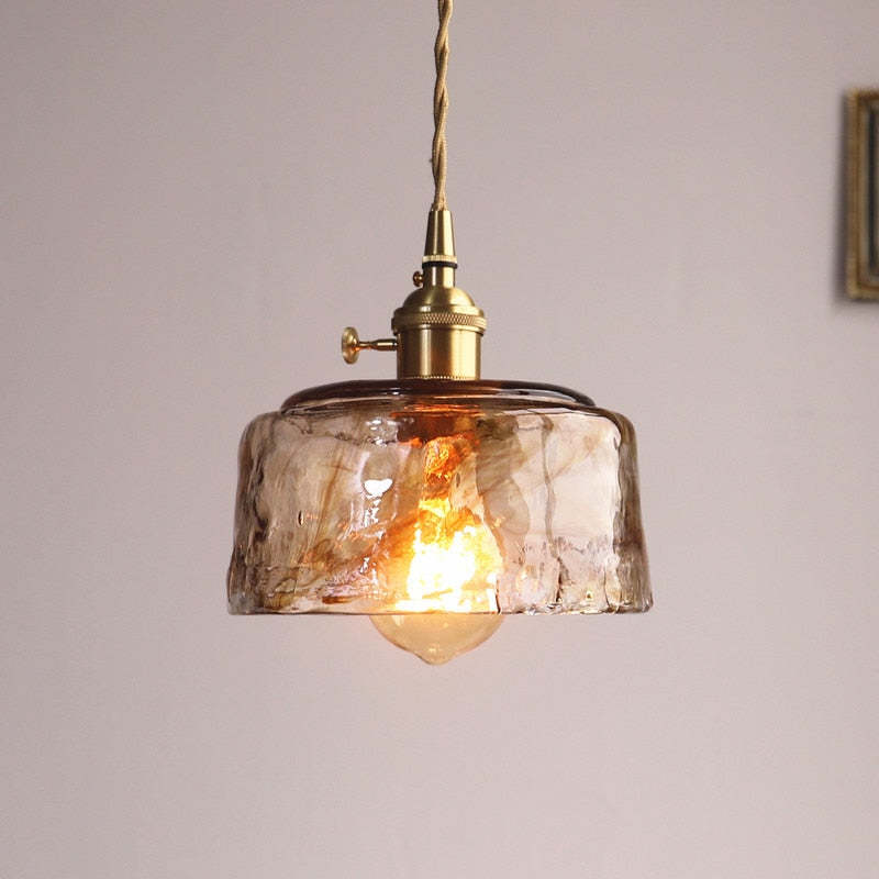 Lampada a sospensione Evin in vetro e ottone - Sereilux