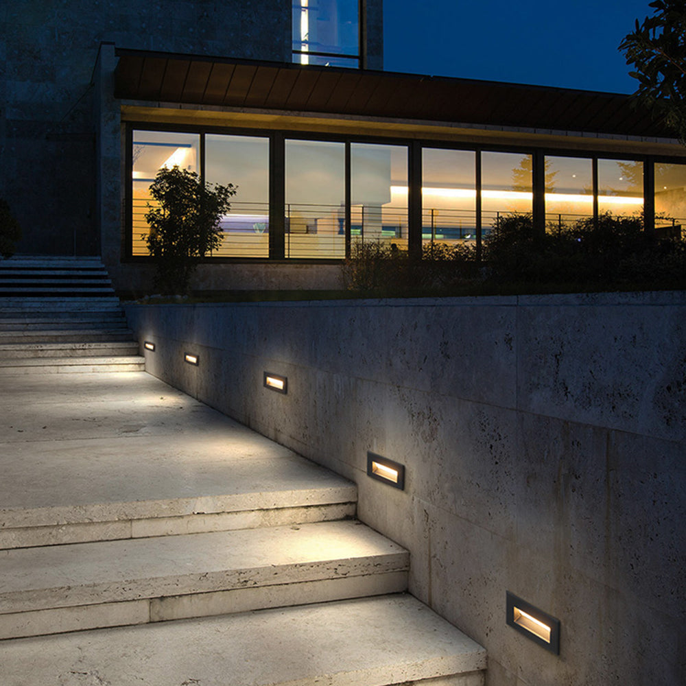 Calvorn Step Light Modern Rectangular Black Outdoor - Sereilux