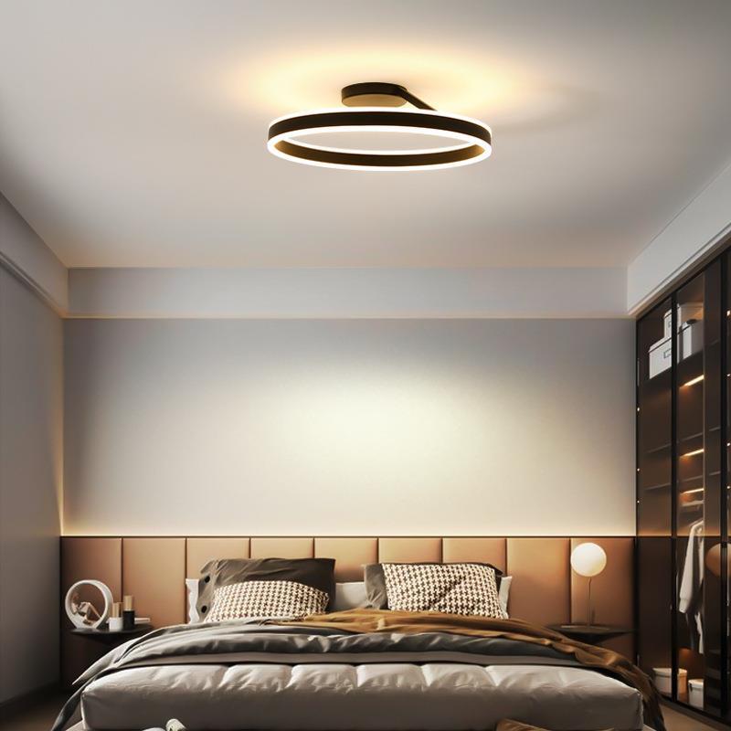 Luz de Teto de Montagem Rasa Solinor Modern Circle, Preto e Branco - Sereilux