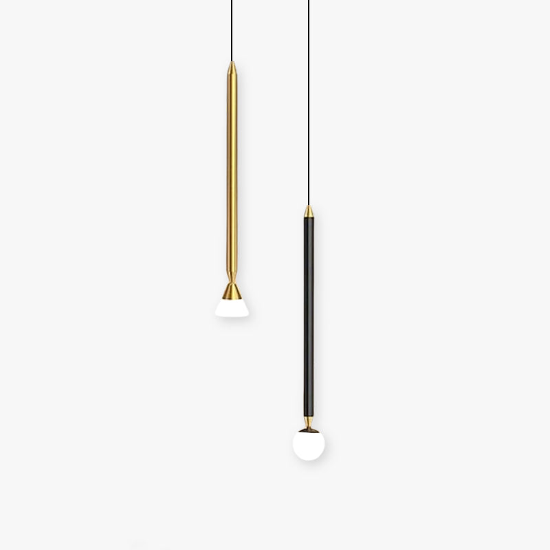 Vikal Linear Pendant Light Bedside, Black & Gold - Sereilux