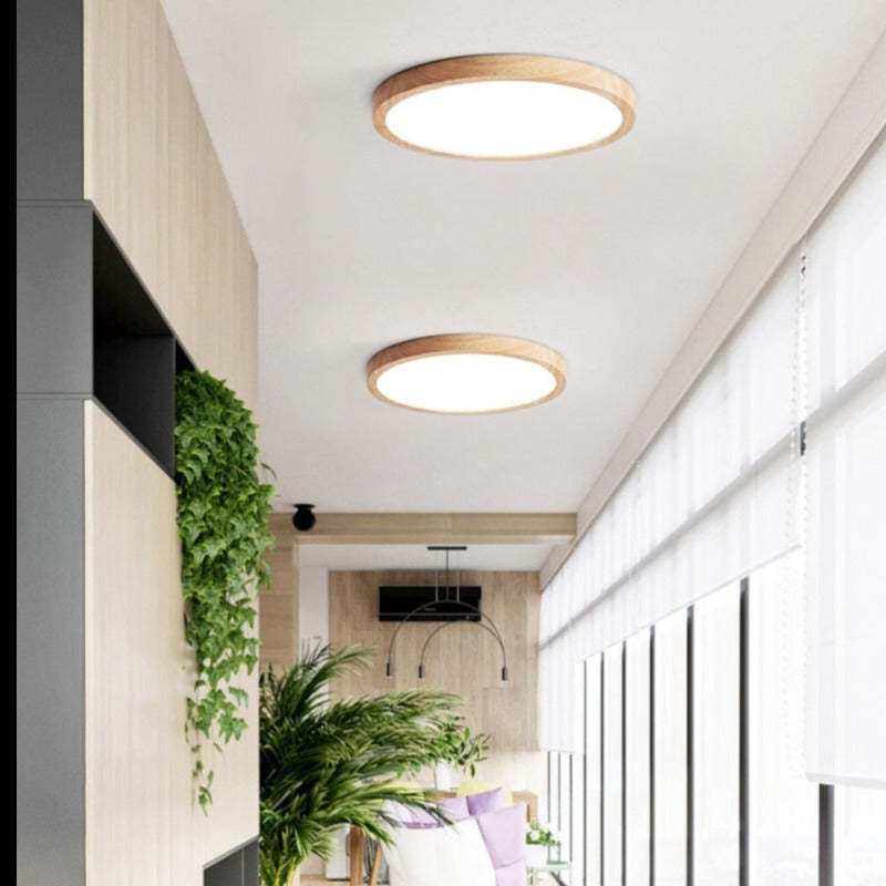 Lampada da soffitto Orvix in legno LED minimalista - Sereilux