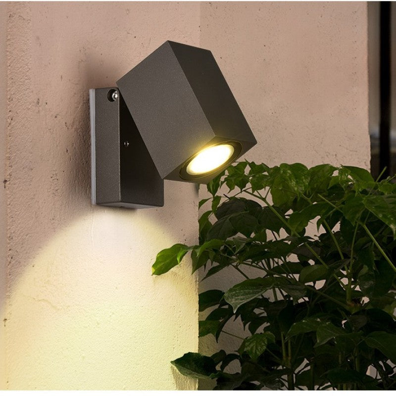 Lyris Wall Lamp Modern Outdoor Rotatable Spotlight Black - Sereilux