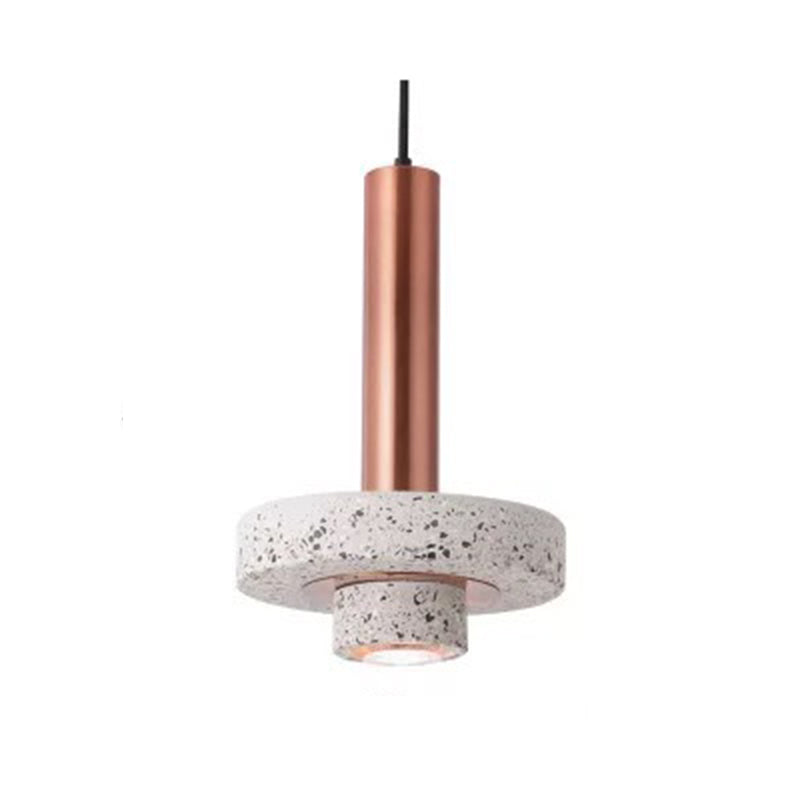 Evoxa Suspension Cylindre Moderne Métal/Pierre Salle à Manger-Luire