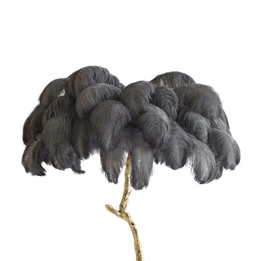 Lampadaire Fleur Luxe Plume/Métal Coloré Salon-Luire