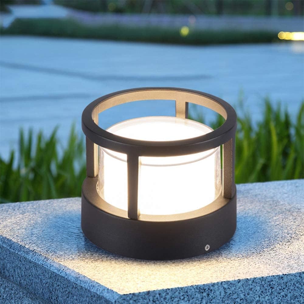 Alvian Outdoor Light Modern Cylindrical Bollard Black - Sereilux