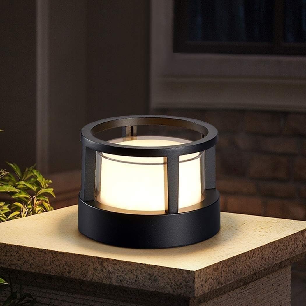 Alvian Outdoor Light Modern Cylindrical Bollard Black - Sereilux