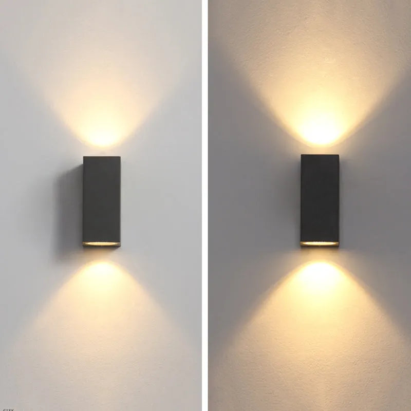 Koraq Minimalist Square Outdoor Wall Lamp, Black - Sereilux