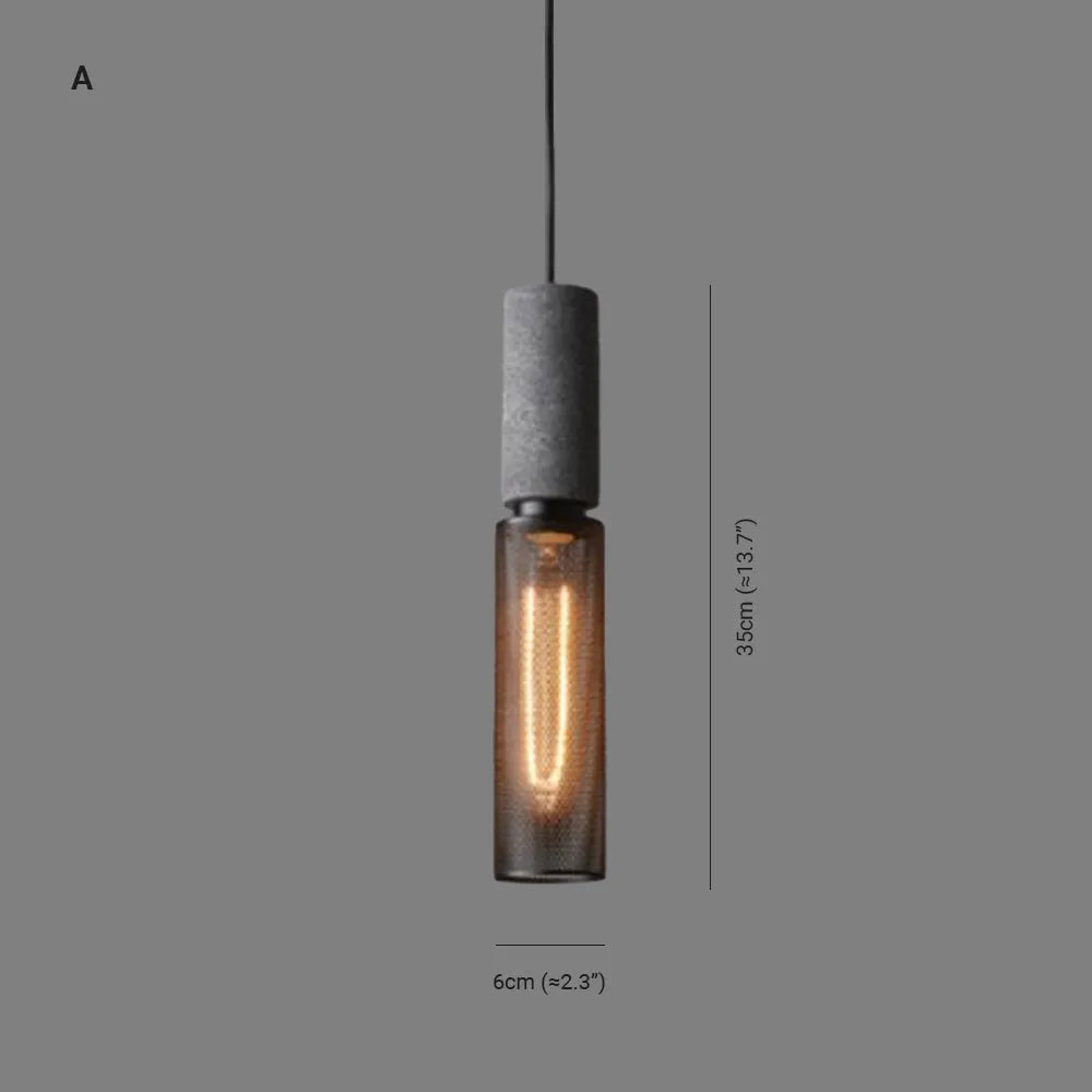 Vireth Pendant Light Industrial Cylindrical Cement/ - Sereilux