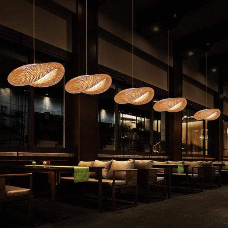 Veltrix Pendant Light Natural Kitchen Island Bamboo - Sereilux