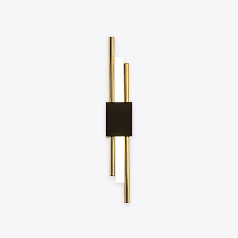 Nariq Modern Bar LED Wall Lamp, Black/Gold - Sereilux