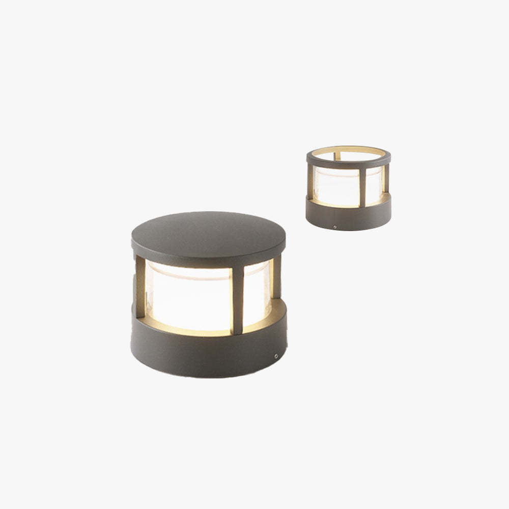Alvian Outdoor Light Modern Cylindrical Bollard Black - Sereilux