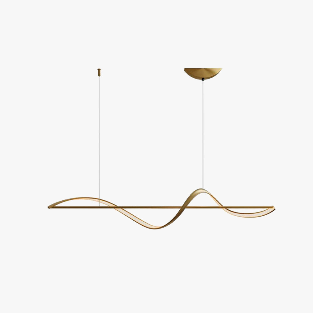 Livelor Suspension Linéaire Minimaliste Metal/Acrylique Noir/Or Salon-Luire