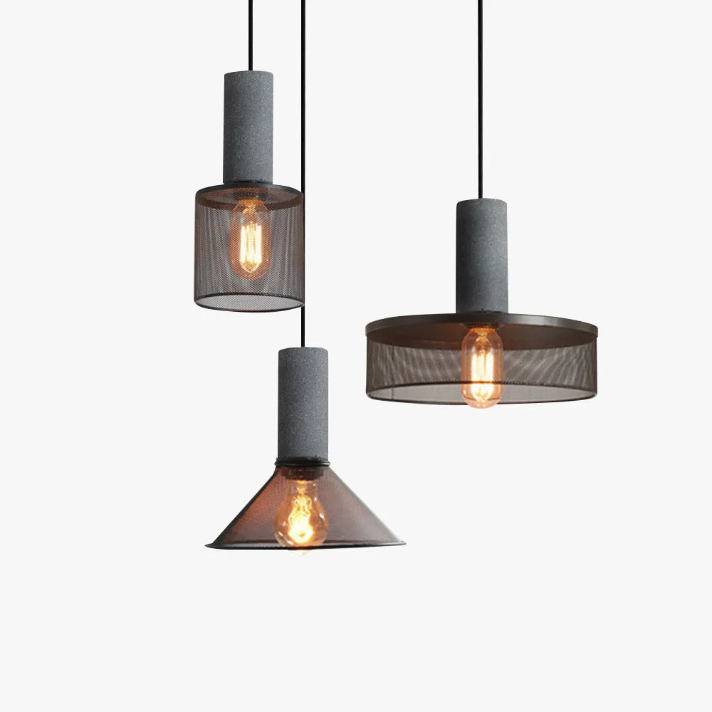 Vireth Pendant Light Industrial Cylindrical Cement/ - Sereilux