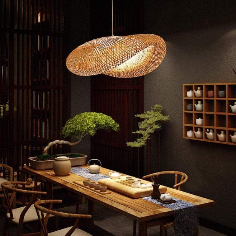 Veltrix Pendant Light Natural Kitchen Island Bamboo - Sereilux