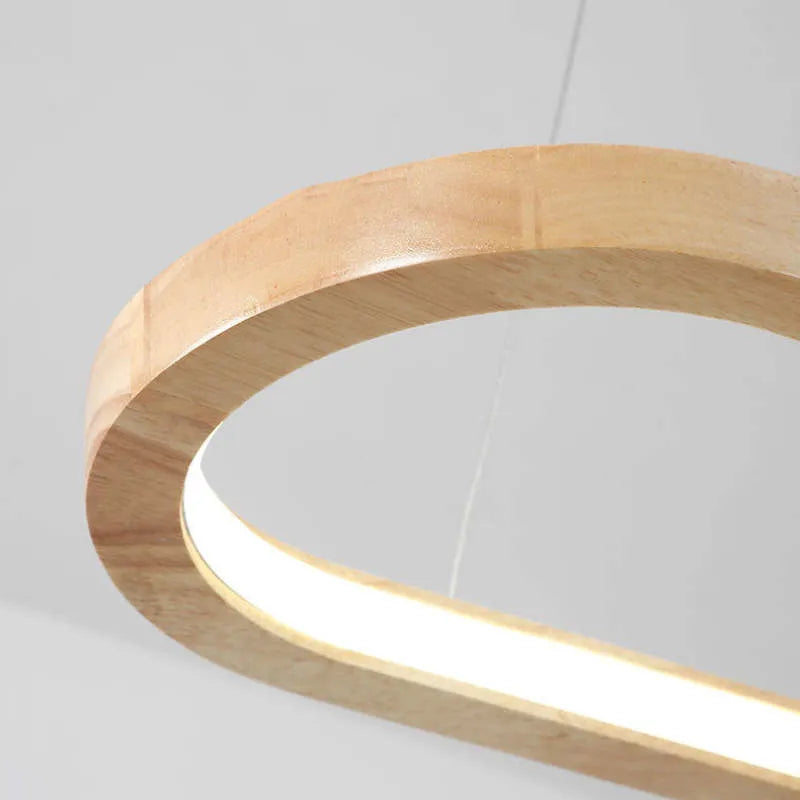Lyraen Contemporary Oval Wooden Pendant Light - Sereilux