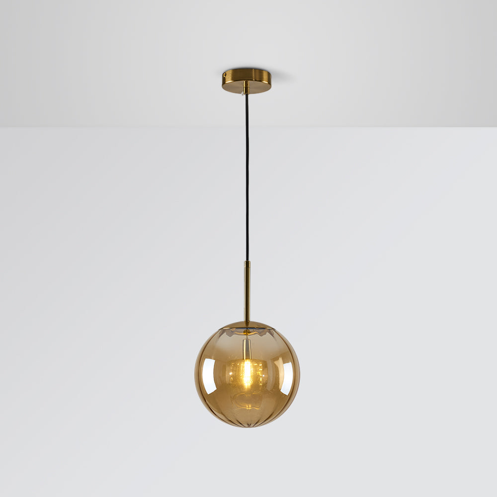 Elsyn pendel lampe globus glas moderne - Sereilux