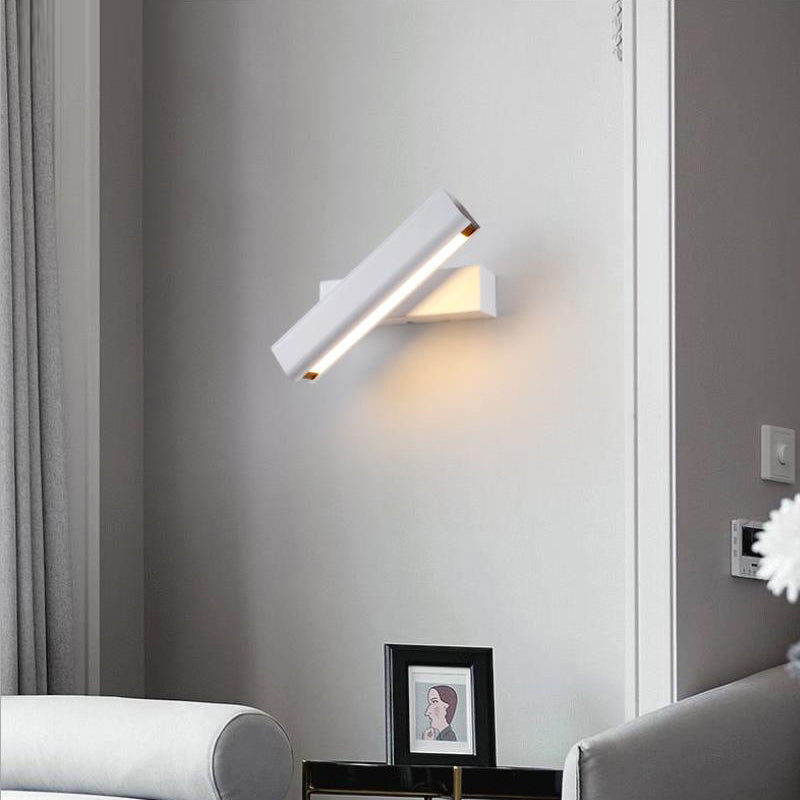 Heri Modern Rectangles Rotatable Wall Lamp, Black/White - Sereilux