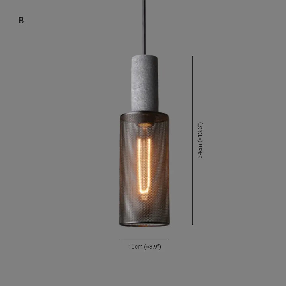 Vireth Pendant Light Industrial Cylindrical Cement/ - Sereilux