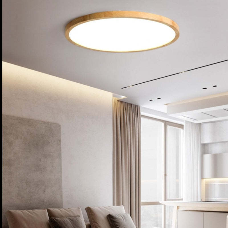 Velor Plafonnier Rond Moderne. Bois Salon-Luire