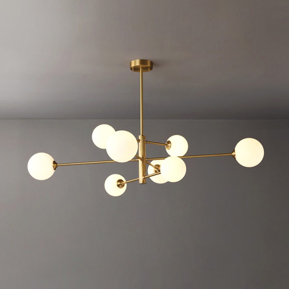 Teoxa Lustre Bulle Moderne. Cuivre/Verre. Noir/Cuivre. Salon-Luire