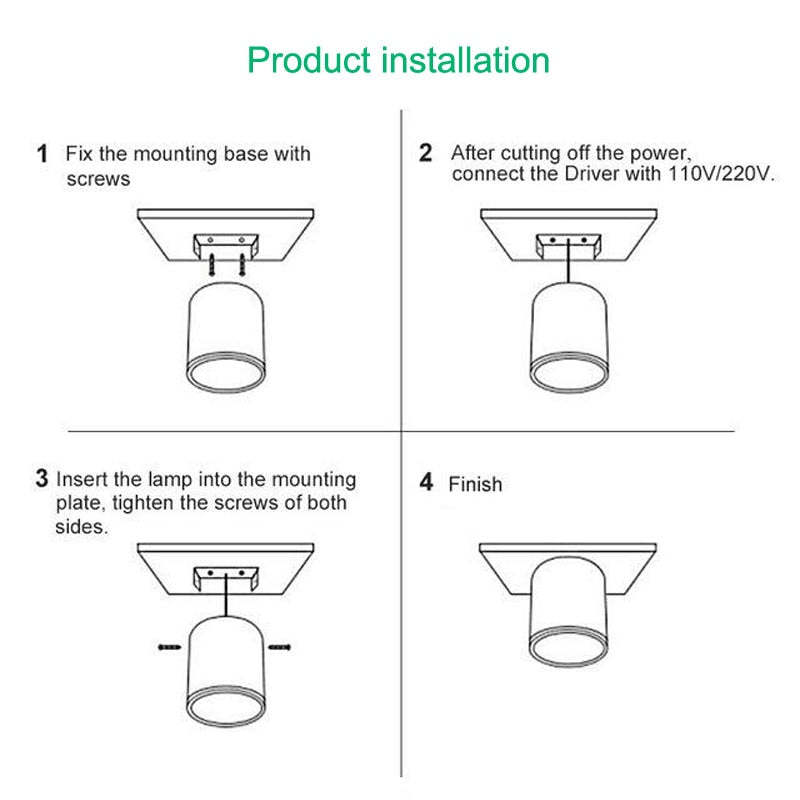 Luxin cylindrisk indbygget loftlampe - Sereilux