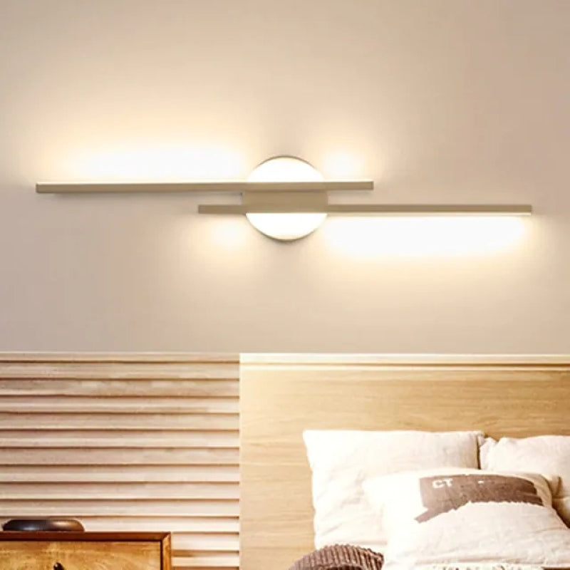Noviq Modern Nordic Disc/Linear LED Wall Lamp, Black/White - Sereilux