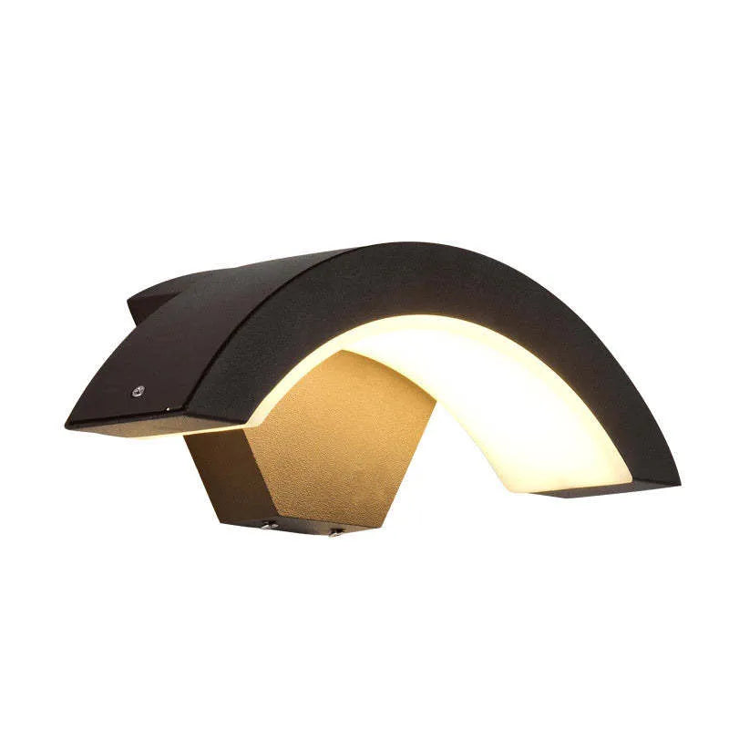 Alvyn Wall Lamp Nordic Arc Waterproof LED Outdoor Black - Sereilux