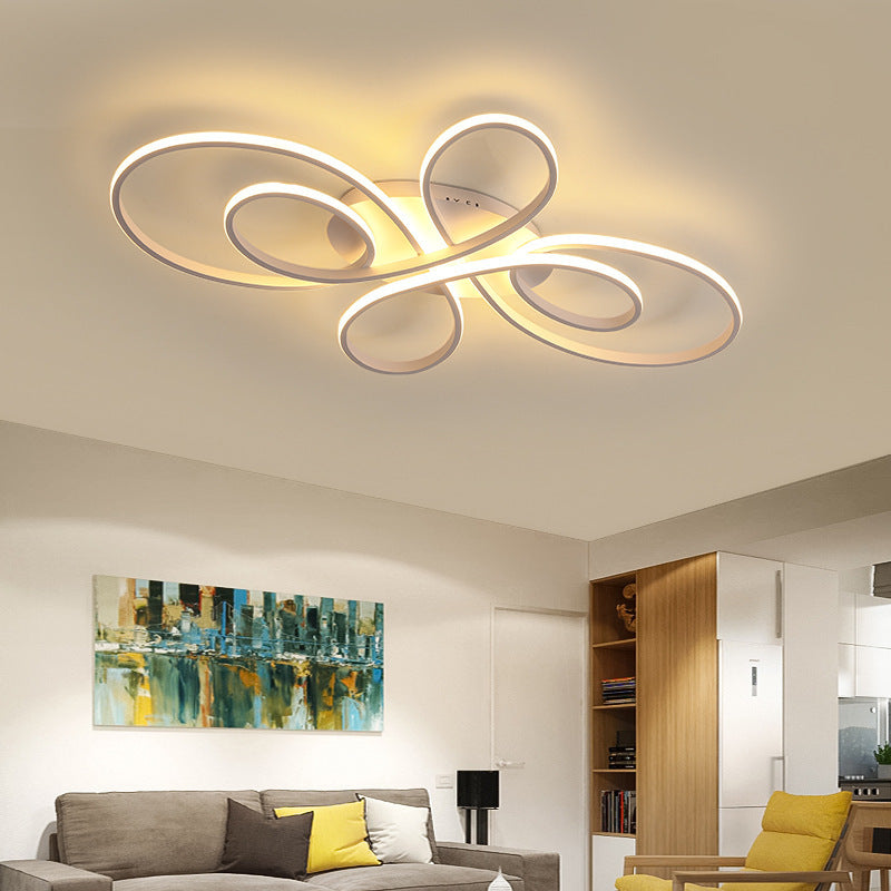 Luz de Teto Embutida com Múltiplos Anéis LED Modernos Rori, Castanho/Branco - Sereilux