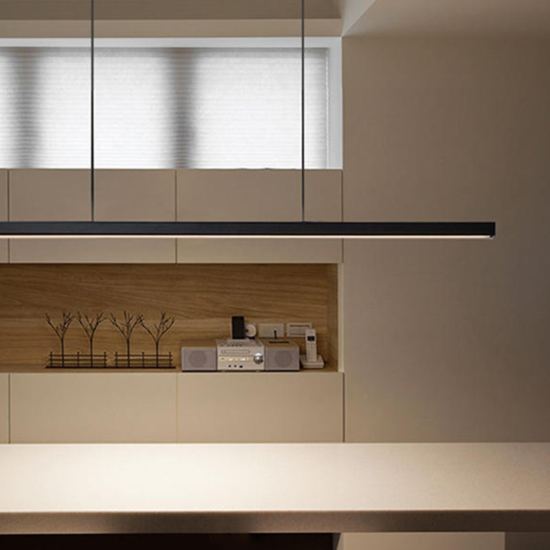 Eron Minimalist Classic Black & White Linear Pendant Light - Sereilux