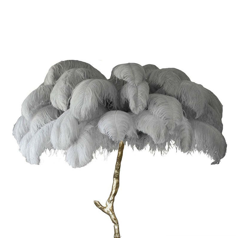 Lampadaire Fleur Luxe Plume/Métal Coloré Salon-Luire
