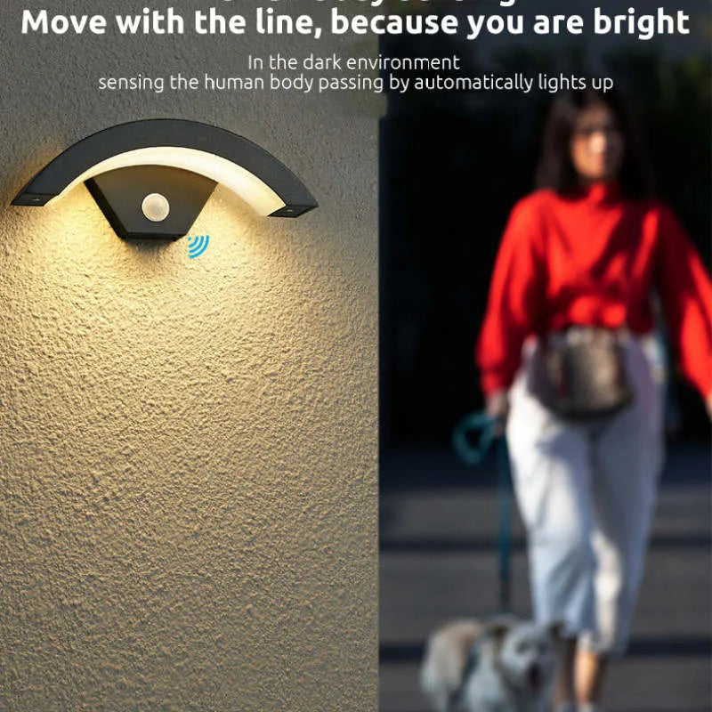 Alvyn Wall Lamp Nordic Arc Waterproof LED Outdoor Black - Sereilux
