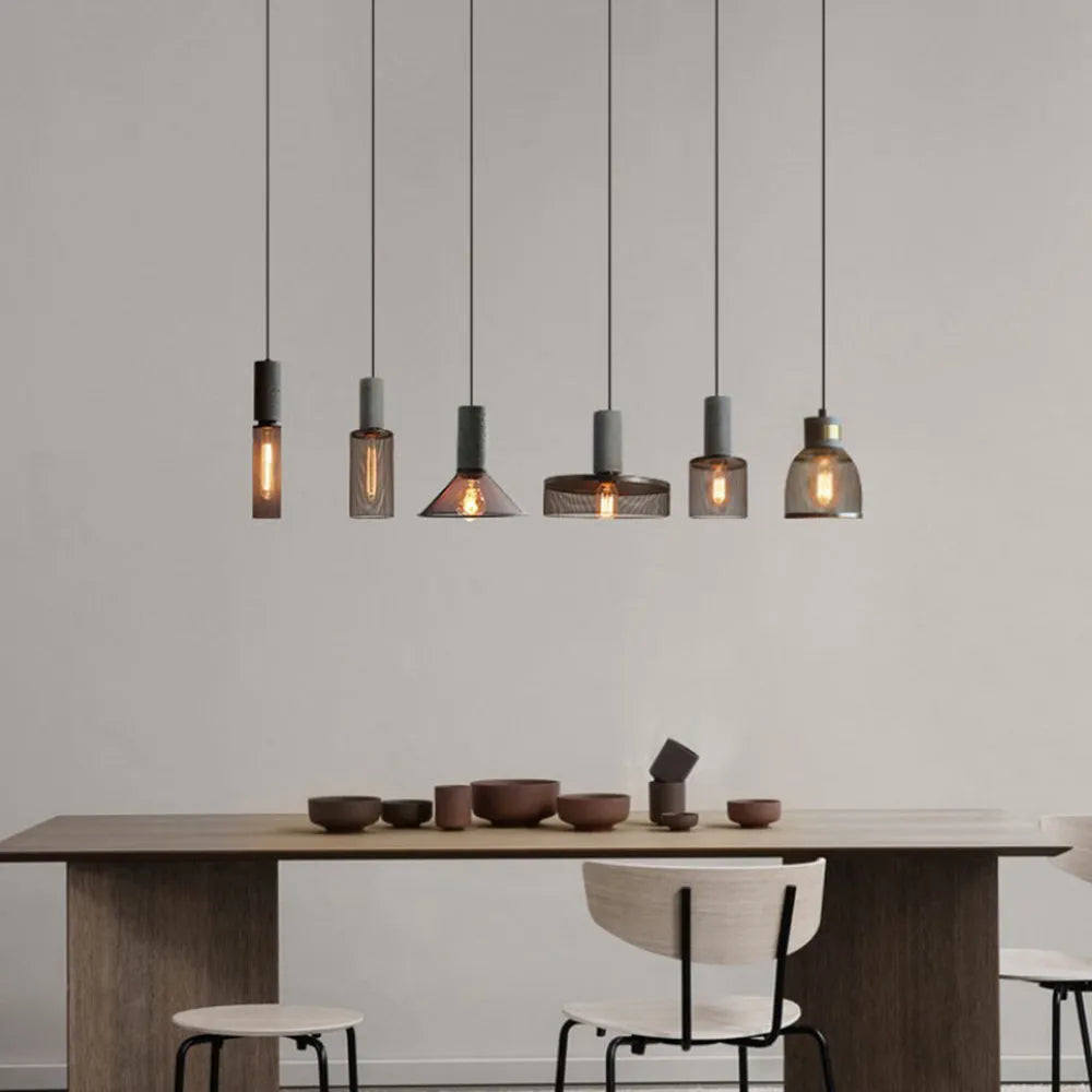 Vireth Pendant Light Industrial Cylindrical Cement/ - Sereilux