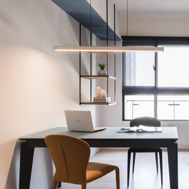 Eron Minimalist Classic Black & White Linear Pendant Light - Sereilux