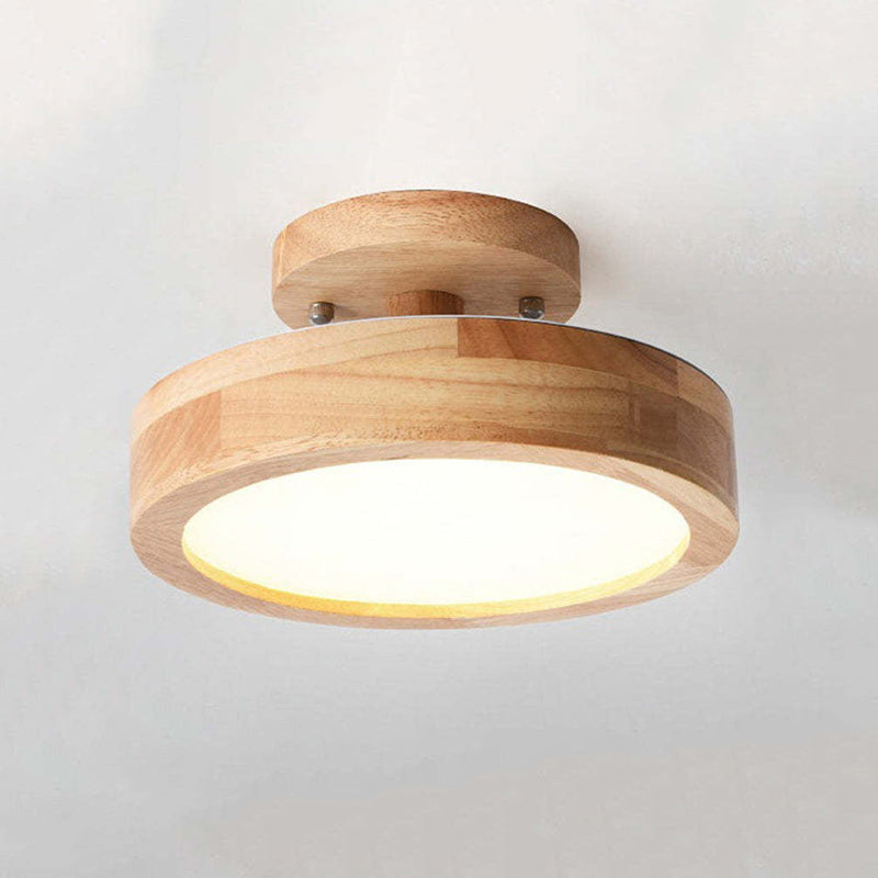 Zera Runde LED-Deckenleuchte Aufbaustrahler Modern Holz Bunt - Sereilux